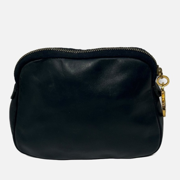 Salvatore Ferragamo Handbags - Salvatore Ferragamo Vintage Black Leather Cosmetic Clutch size small